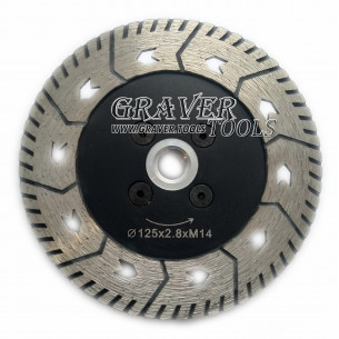 Алмазный зачистной сухорез MULTI 125мм на фланце для гранита, габбро