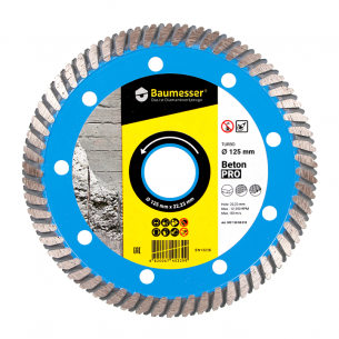 Круг алмазный отрезной 1A1R Turbo 125x2,2x8x22,23 Baumesser Beton PRO