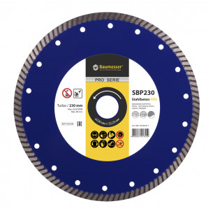 Круг алмазный отрезной по бетону Turbo 230x2,6x9x22,23 Baumesser Stahlbeton PRO